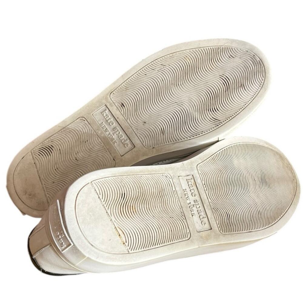 Womens Kate Spade Aaron Perforated Leather Athletic Tennis Sneaker SZ 9.5 White - Picture 5 of 6